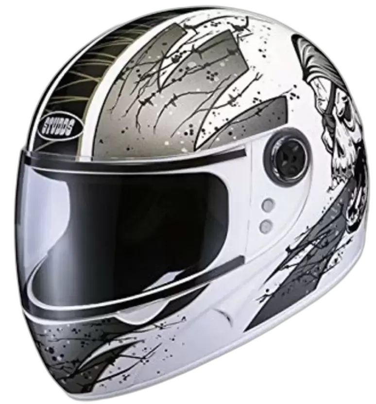 STUDDS Chrome D3 White N4 Full Face Helmet