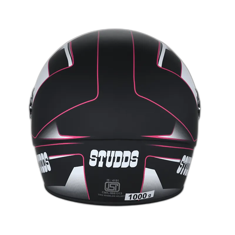 STUDDS Chrome D4 Matt Black N8 Full Face Helmet