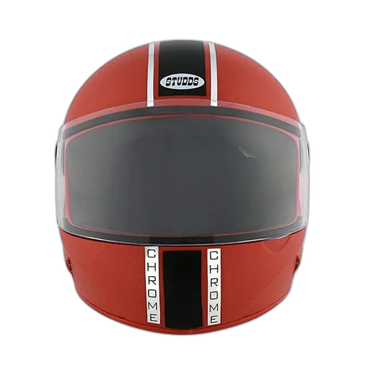 STUDDS Chrome Eco Red Full Face Helmet