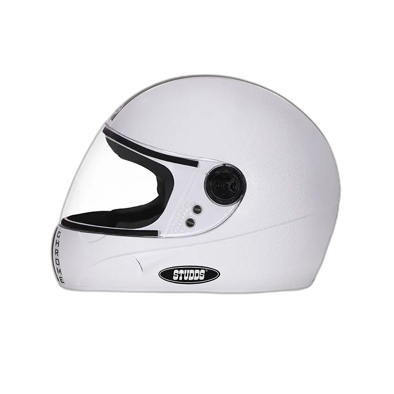 STUDDS Chrome Eco White Full Face Helmet