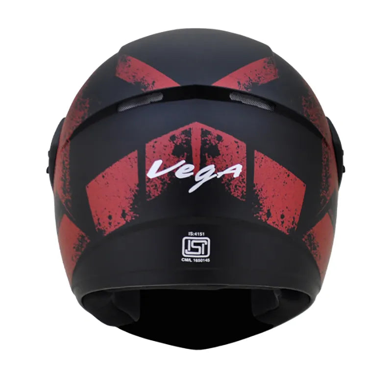 VEGA Cliff Adventure Dull Black Red Full Face Helmet
