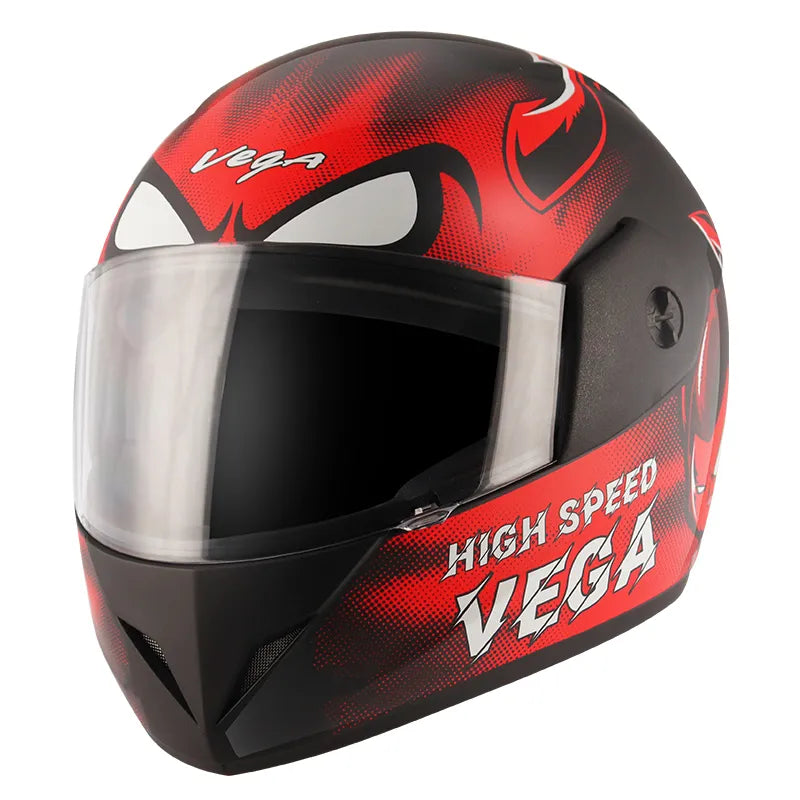 VEGA Cliff Devil Black Red Full Face Helmet