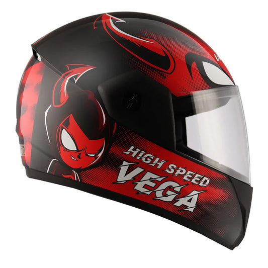 VEGA Cliff Devil Black Red Full Face Helmet