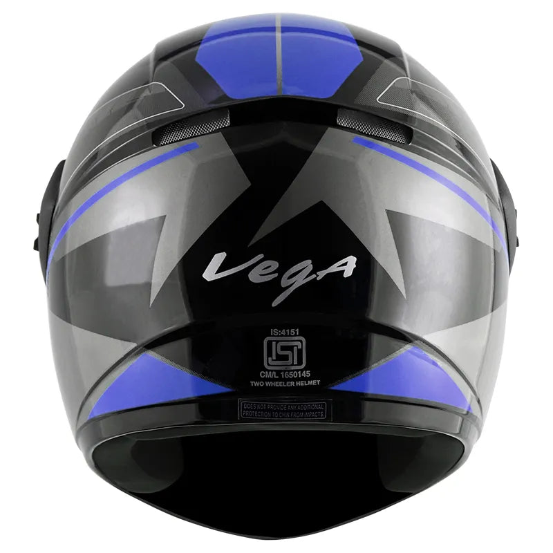 VEGA Cliff Pioneer Black Blue Full Face Helmet
