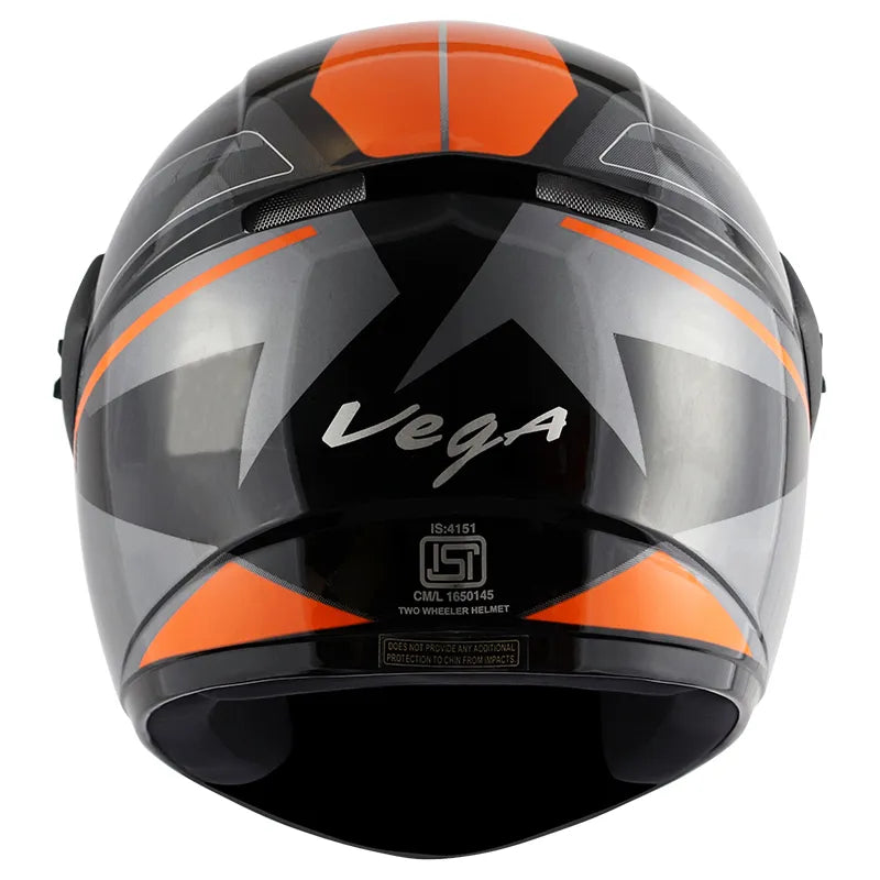 VEGA Cliff Pioneer Black Orange Full Face Helmet