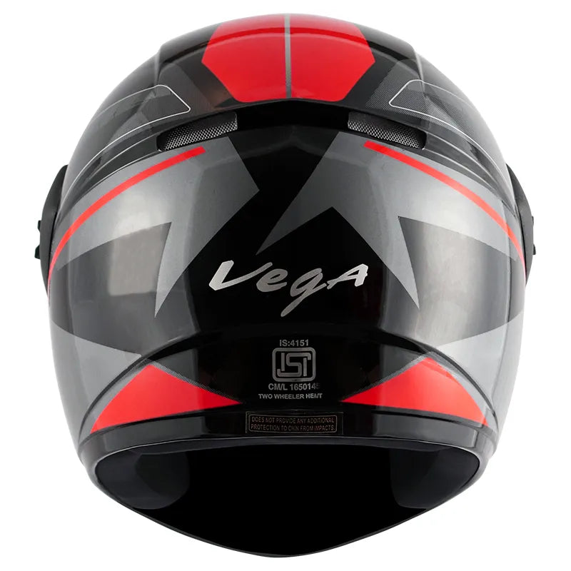 VEGA Cliff Pioneer Black Red Full Face Helmet