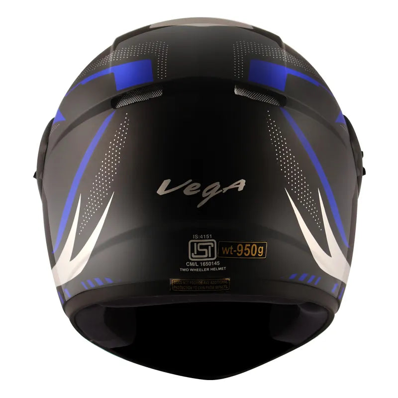 VEGA Cliff Styler Black Blue Full Face Helmet