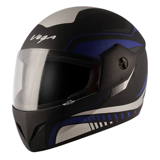 VEGA Cliff Styler Dull Black Blue Full Face Helmet