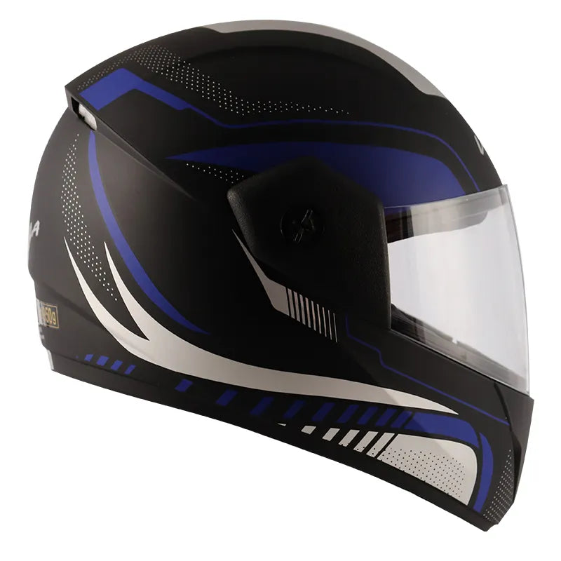 VEGA Cliff Styler Dull Black Blue Full Face Helmet