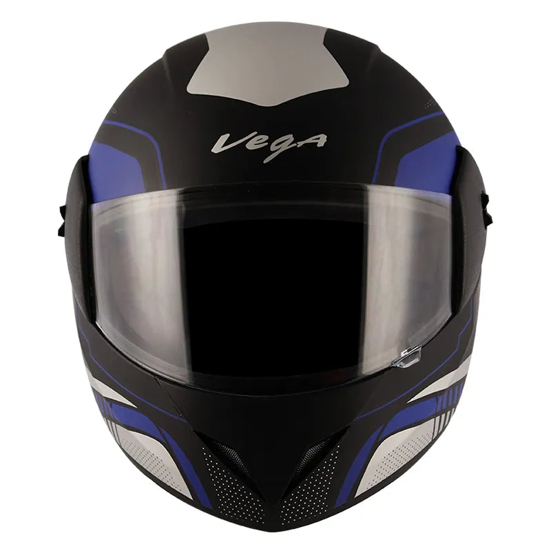 VEGA Cliff Styler Dull Black Blue Full Face Helmet