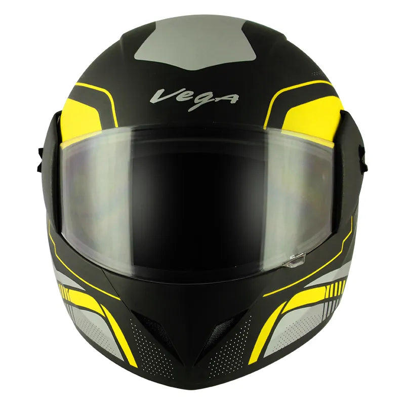 VEGA Cliff Styler Dull Black Neon Yellow Full Face Helmet