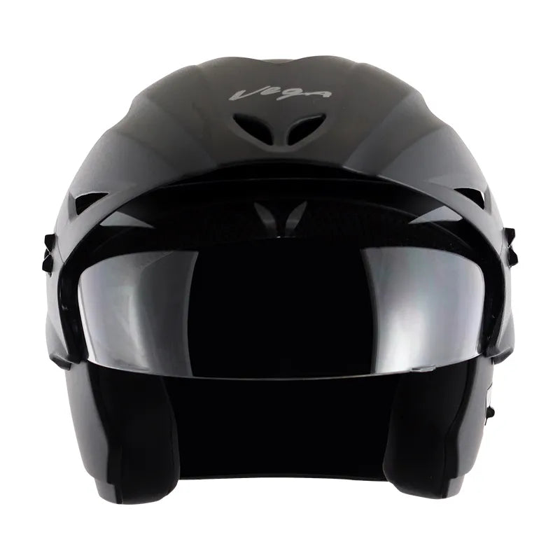 VEGA Cruiser Dull Black Half Face Helmet