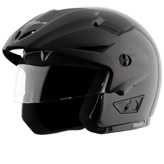 VEGA Cruiser Without Peak Black Half Face Helmet