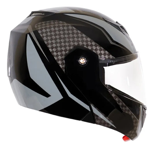 VEGA Crux Dx Checks Black Silver Full Face Helmet