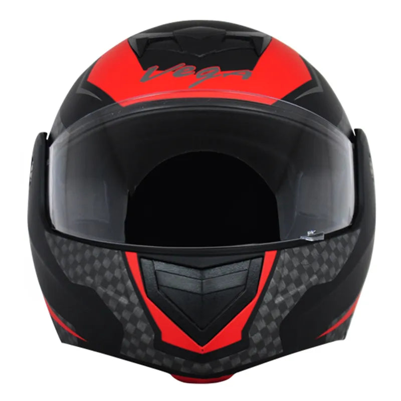 VEGA Crux Dx Checks Dull Black Red Full Face Helmet
