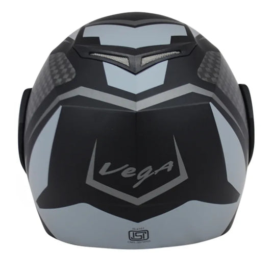 VEGA Crux Dx Checks Dull Black Silver Full Face Helmet