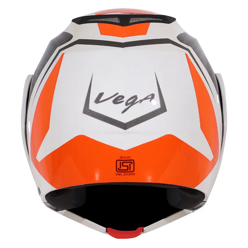 VEGA Crux Dx Checks White Orange Full Face Helmet