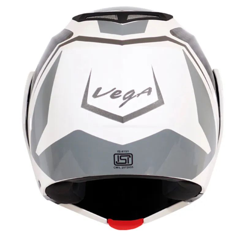 VEGA Crux Dx Checks White Silver Full Face Helmet