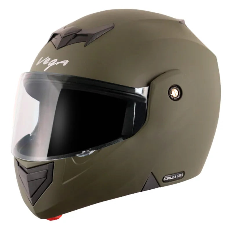 VEGA Crux Dx Dull Battle Green Full Face Helmet