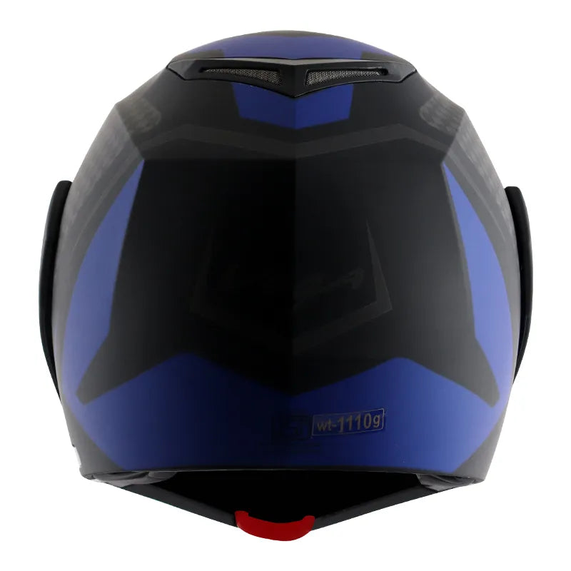 VEGA Crux Dx Checks Dull Black M Blue Flip Up Helmet