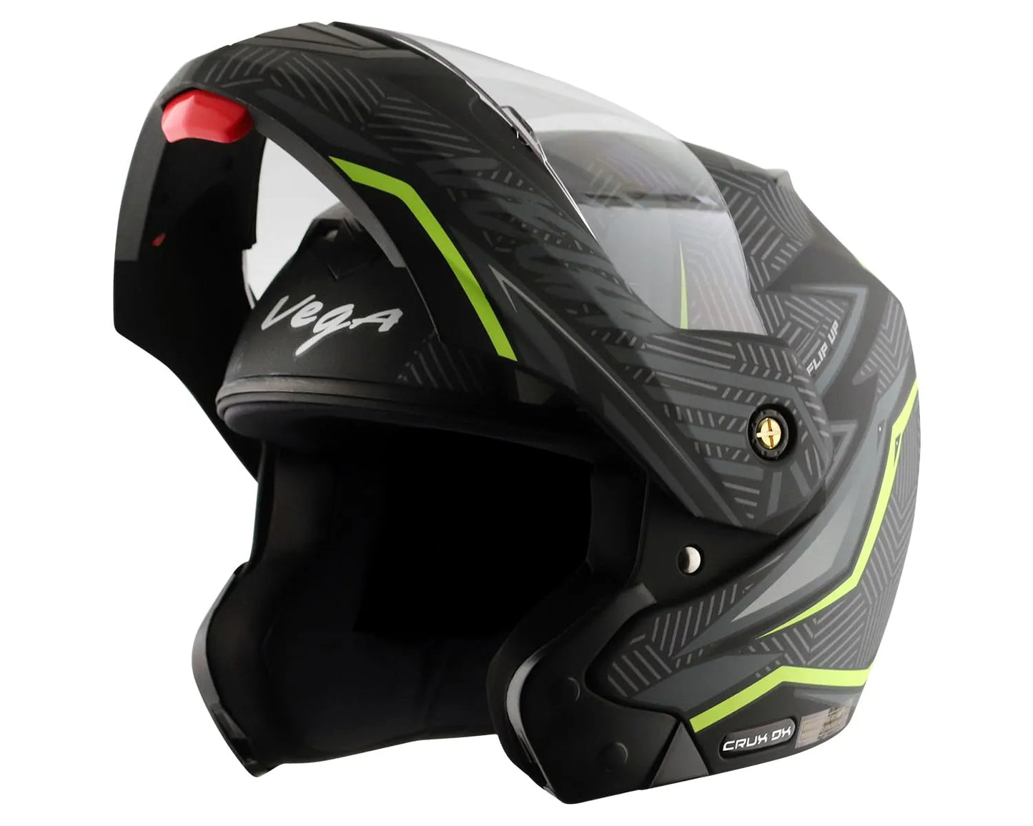 VEGA Crux Dx Energy Black Neon Green Flip Up Helmet
