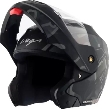 VEGA Crux Dx Fighter Dull Black Grey Flip Up Helmet