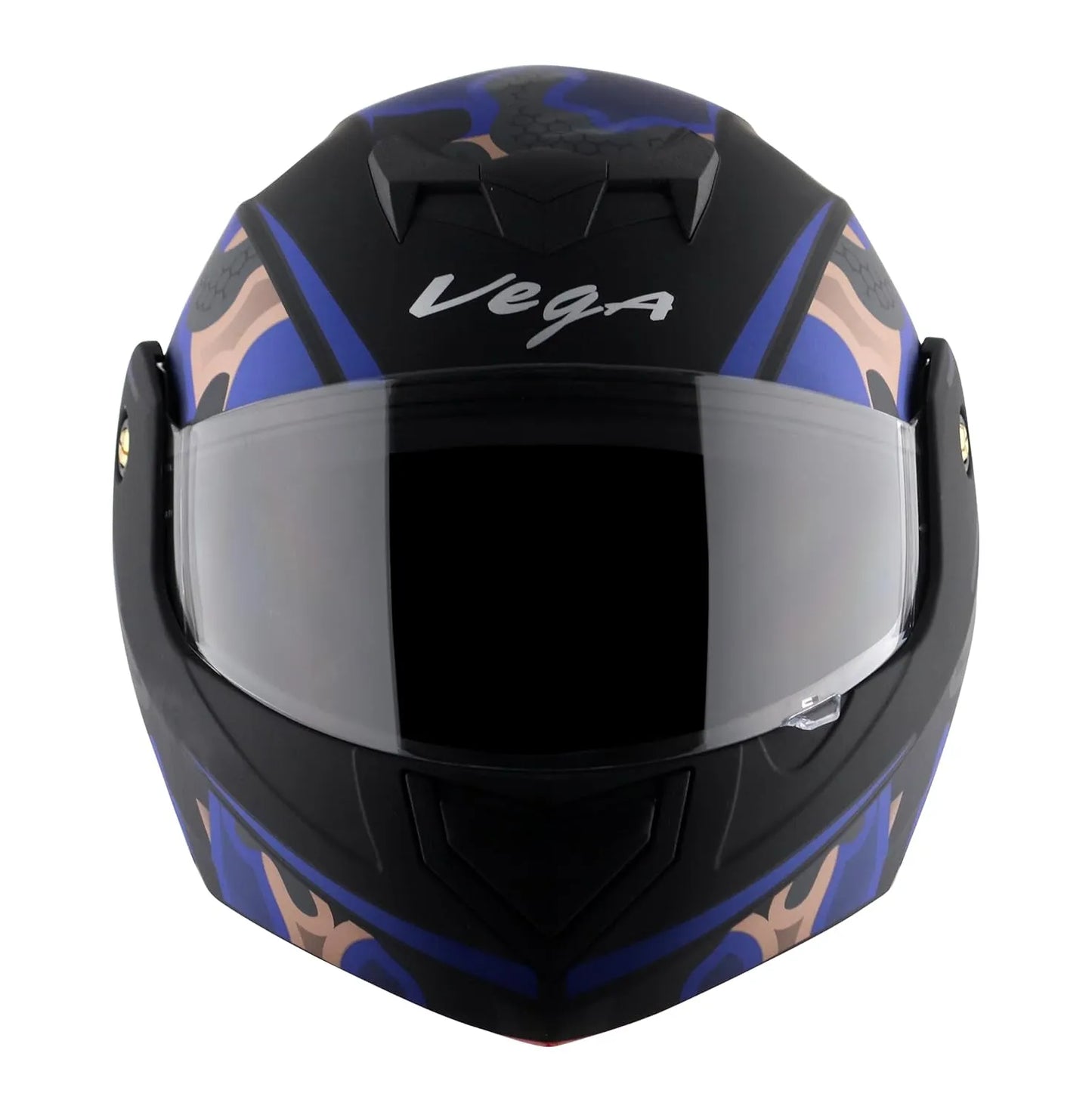 VEGA Crux Dx Fighter Black M Blue Flip Up Helmet