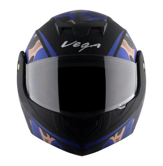 VEGA Crux Dx Fighter Black M Blue Flip Up Helmet