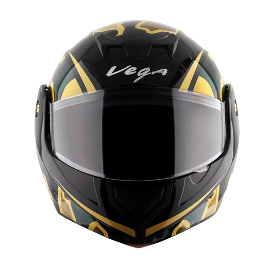 VEGA Crux Dx Fighter Dull Black Desert Storm Flip Up Helmet