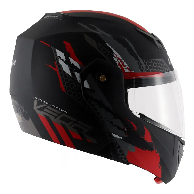 VEGA Crux Dx Flex Dull Black Red Full Face Helmet