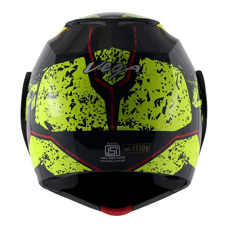 VEGA Crux Dx Victor Black Neon Yellow Full Face Helmet