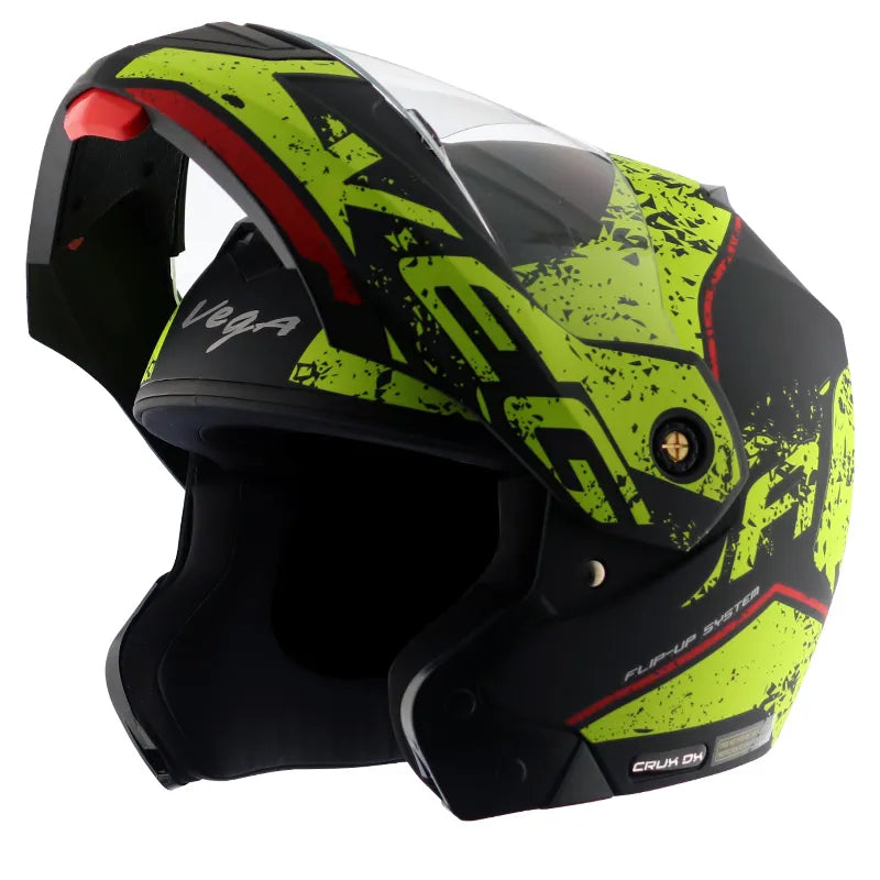 VEGA Crux Dx Victor Dull Black Neon Yellow Full Face Helmet