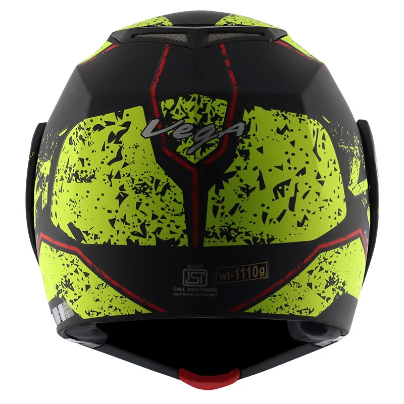 VEGA Crux Dx Victor Dull Black Neon Yellow Full Face Helmet