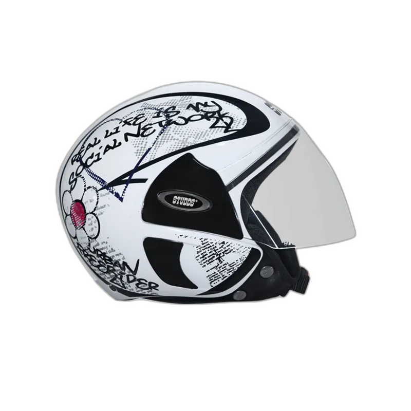 STUDDS Cub D3 White N2 Half Face Helmet