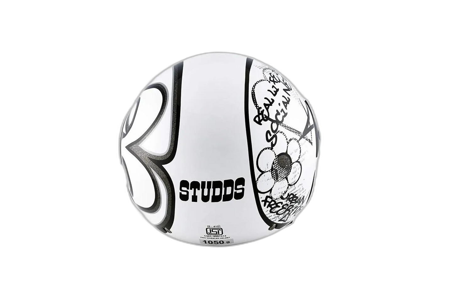 STUDDS Cub D3 White N4 Half Face Helmet