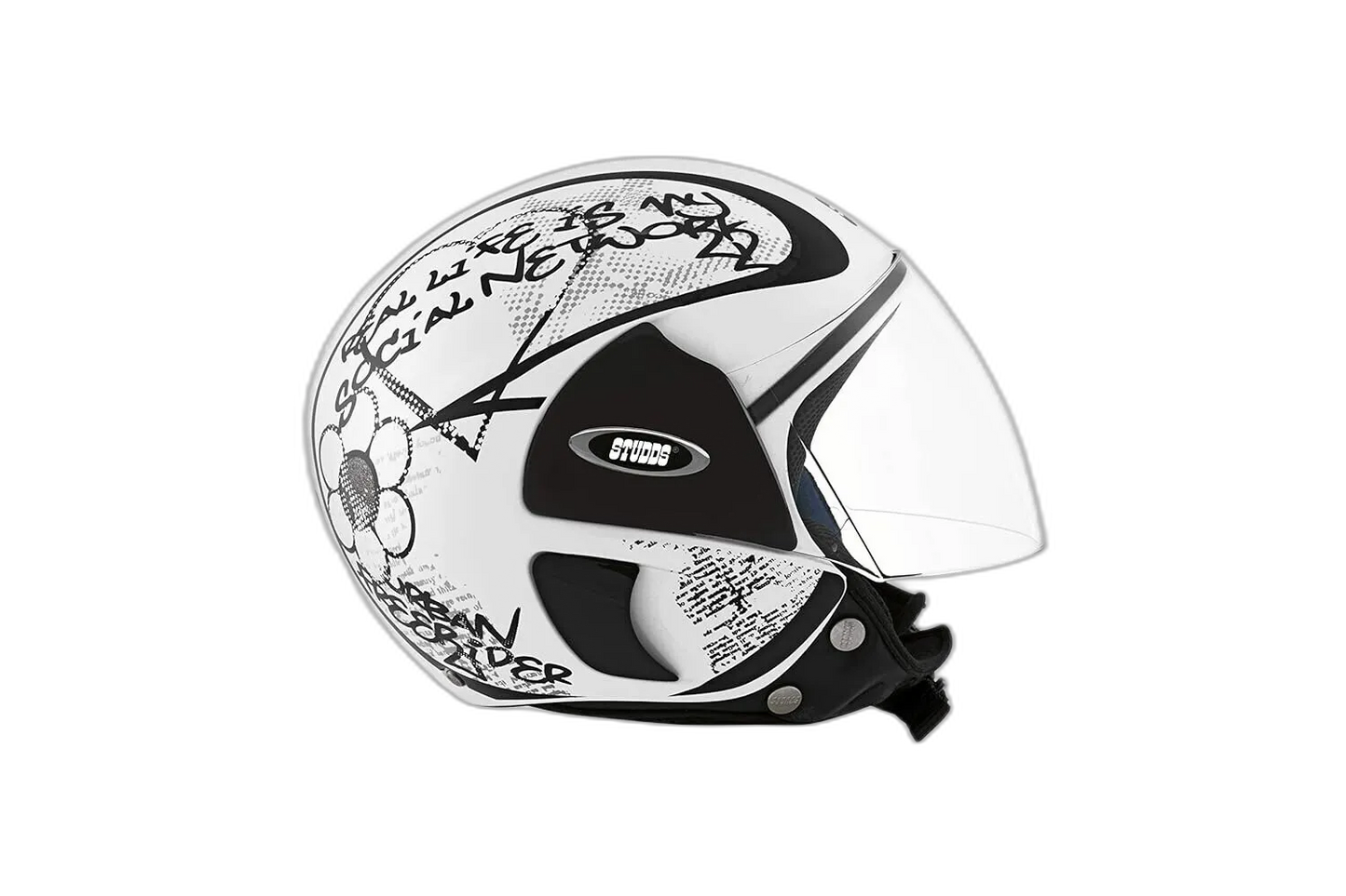 STUDDS Cub D3 White N4 Half Face Helmet