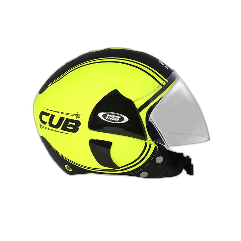 STUDDS Cub D4 Matt Neon Yellow N9 Half Face Helmet