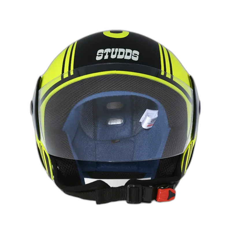 STUDDS Cub D4 Matt Neon Yellow N9 Half Face Helmet