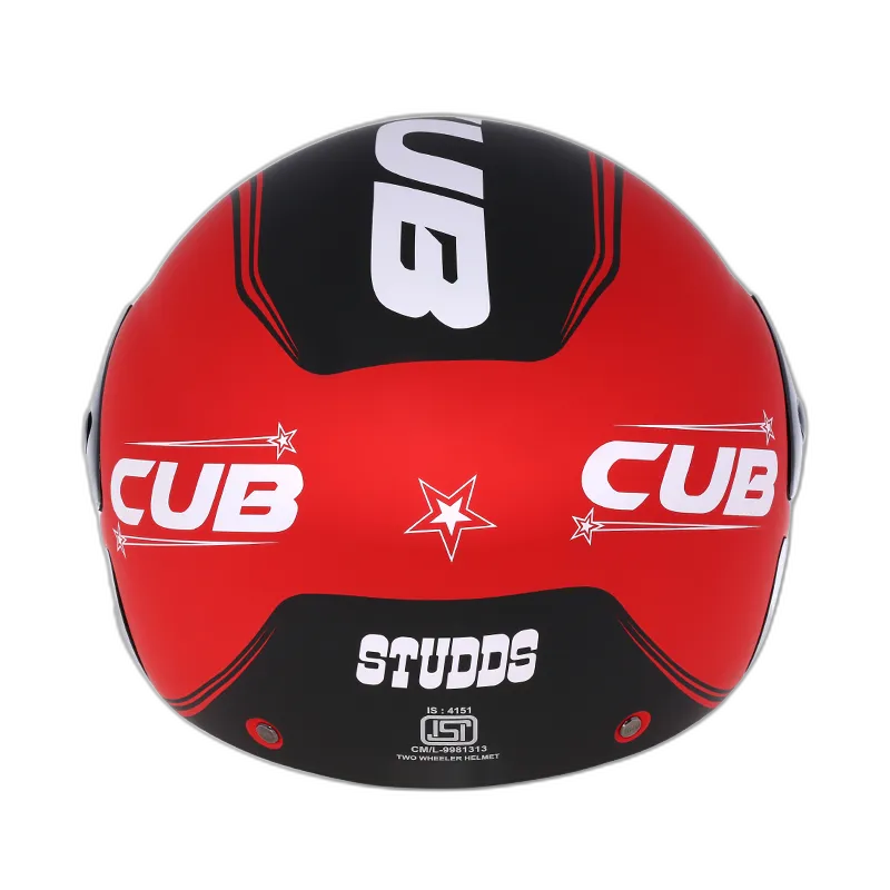 STUDDS Cub D4 Matt Red N9 Half Face Helmet