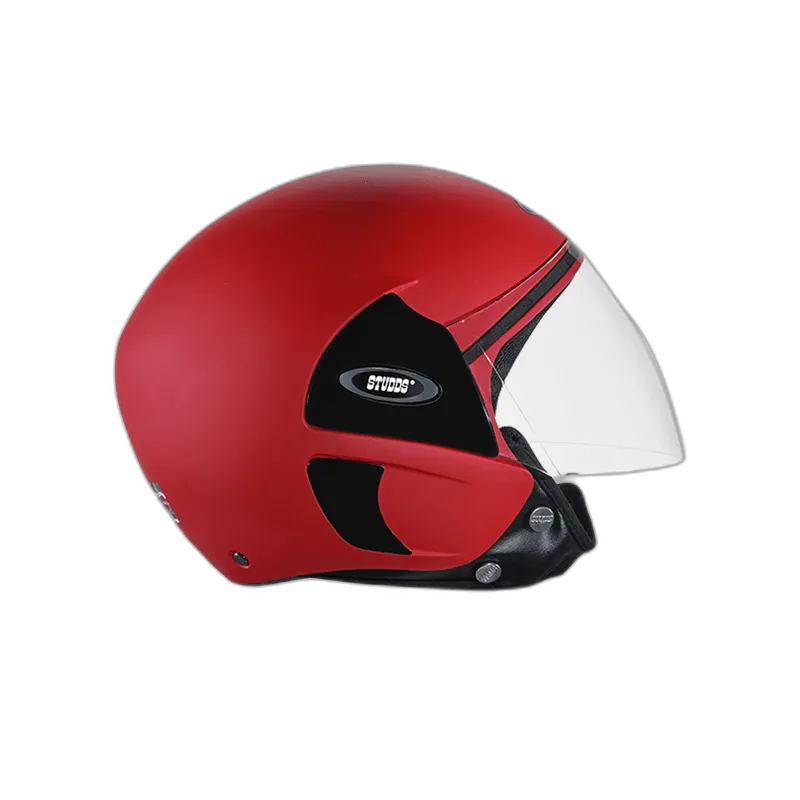 STUDDS Cub Matt Sports Red Half Face Helmet