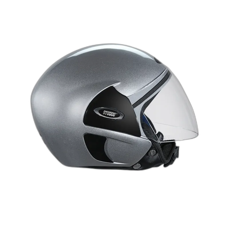 STUDDS Cub Silver Grey Half Face Helmet