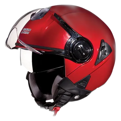 STUDDS Downtown Cherry Red Half Face Helmet