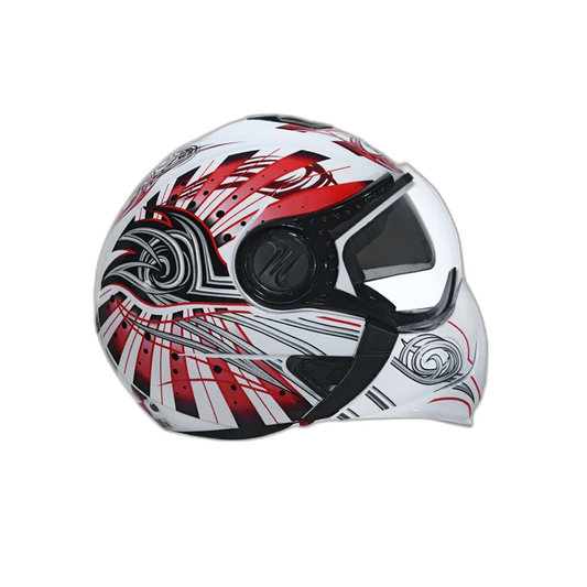 STUDDS Downtown D1 White N2 Fu Flip Up Helmet