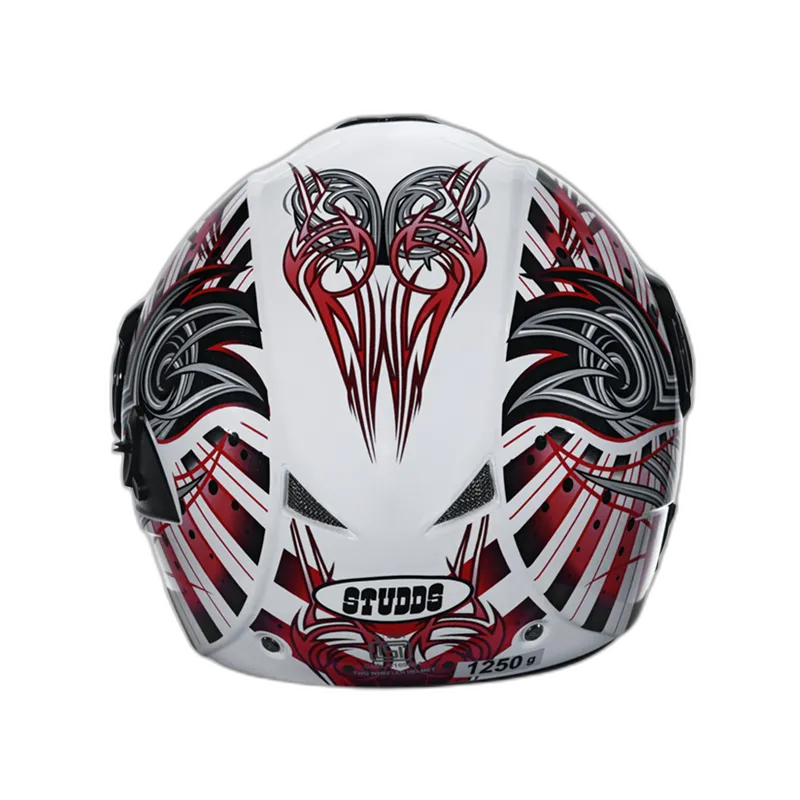 STUDDS Downtown D1 White N2 Fu Flip Up Helmet