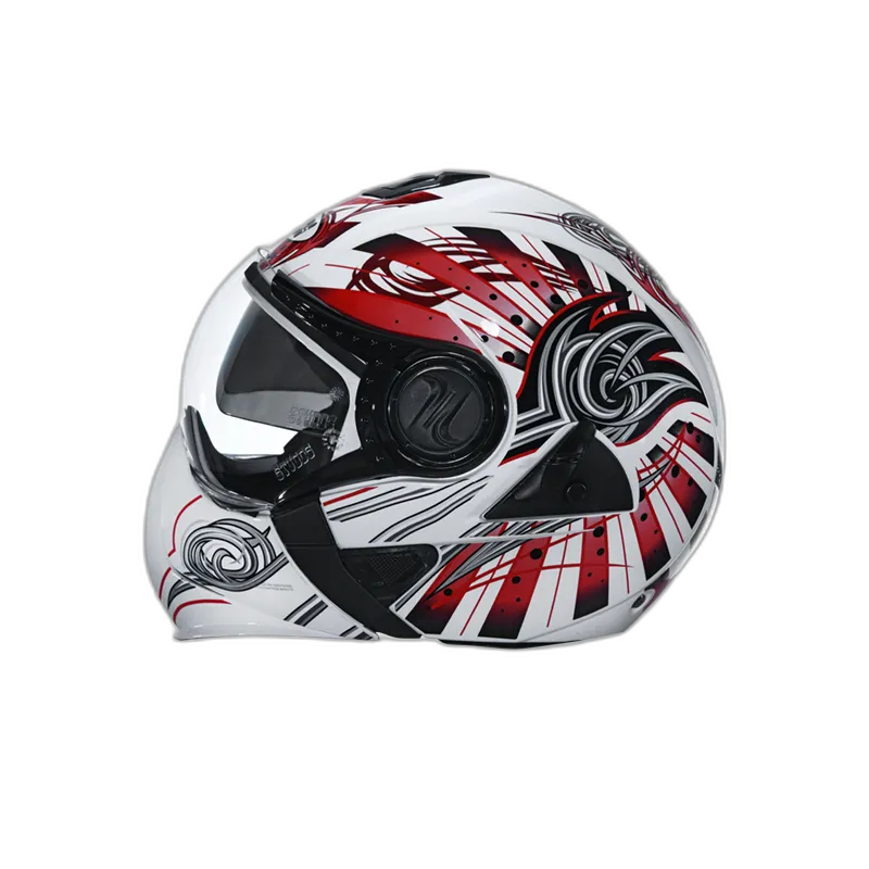 STUDDS Downtown D1 White N2 Fu Flip Up Helmet