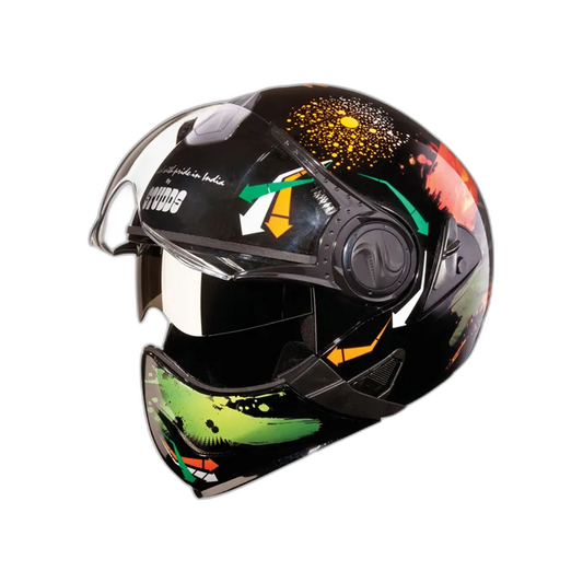STUDDS Downtown D2 Black N10 Fu Flip Up Helmet