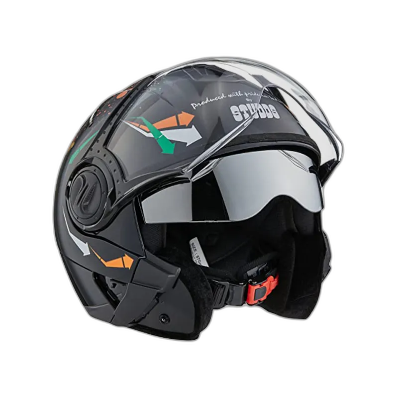 STUDDS Downtown D2 Black N10 Fu Flip Up Helmet