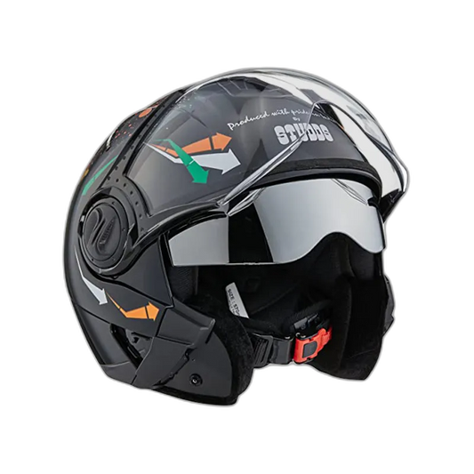 STUDDS Downtown D2 Black N10 Fu Flip Up Helmet