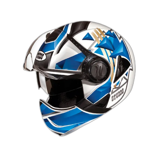 STUDDS Downtown D3 White N1 Fu Flip Up Helmet