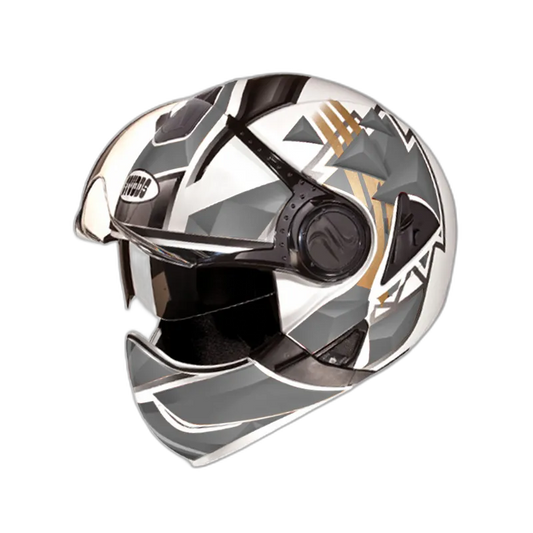 STUDDS Downtown D3 White N4 Fu Flip Up Helmet